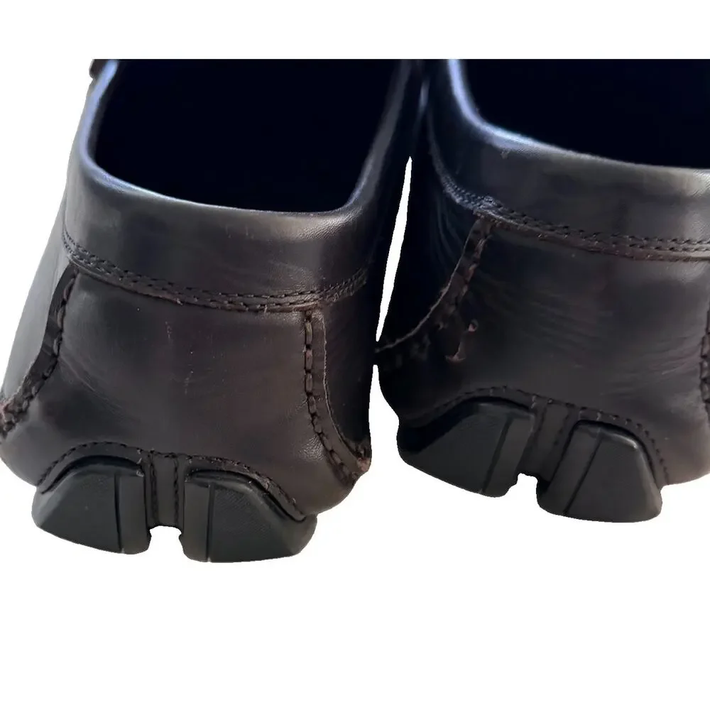 SALVATORE FERRAGAMO Driver Gancini Ornament Brown Loafers Shoes US 9.5 EU $750